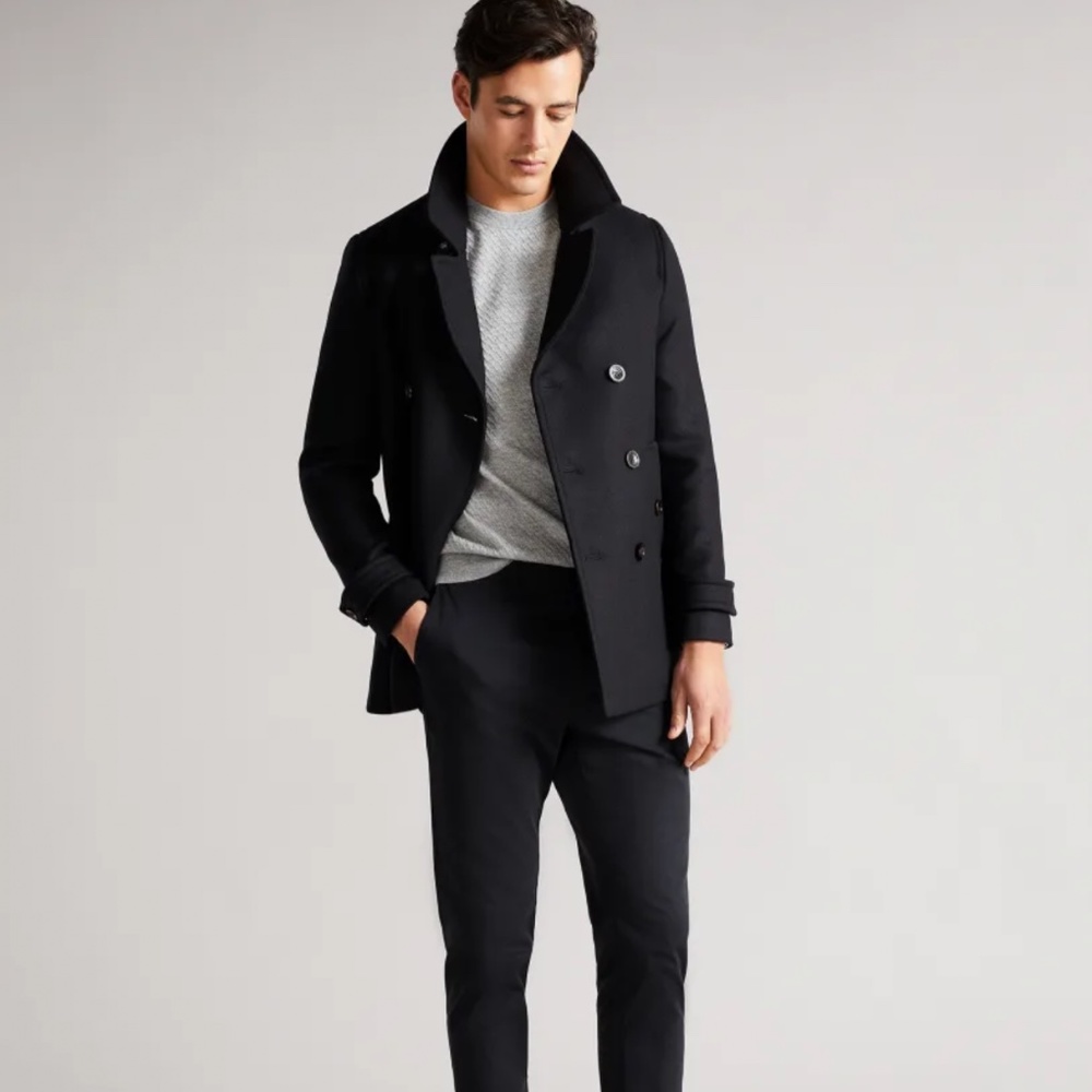 Black Rivet men’s peacoat